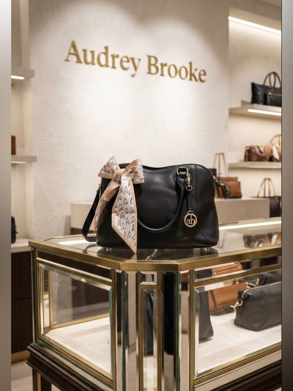 Audrey Brooke Pristine black 
buttery pebbled Leather Doctor Satchel & Crossbody